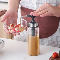 sauce syrup dispenser bottle glass olive oil dispenser with wide neck press pumps head kitchen supplies hy99