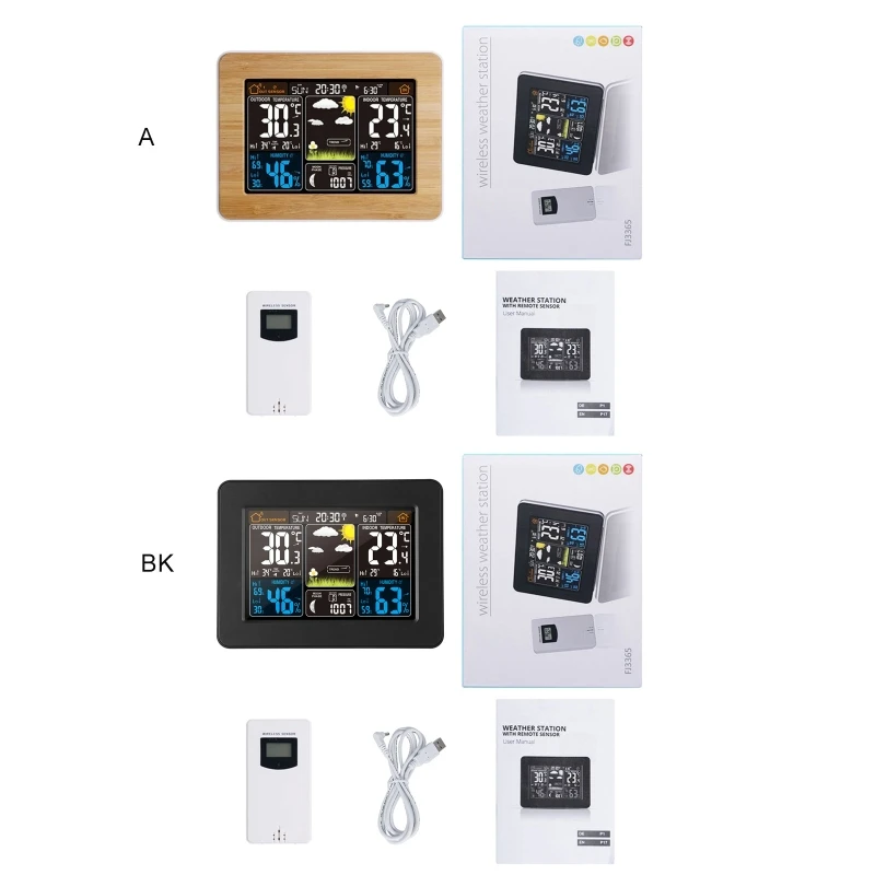 Прогноз погоды ЖК экран цифровой будильник RF беспроводной датчик температуры в