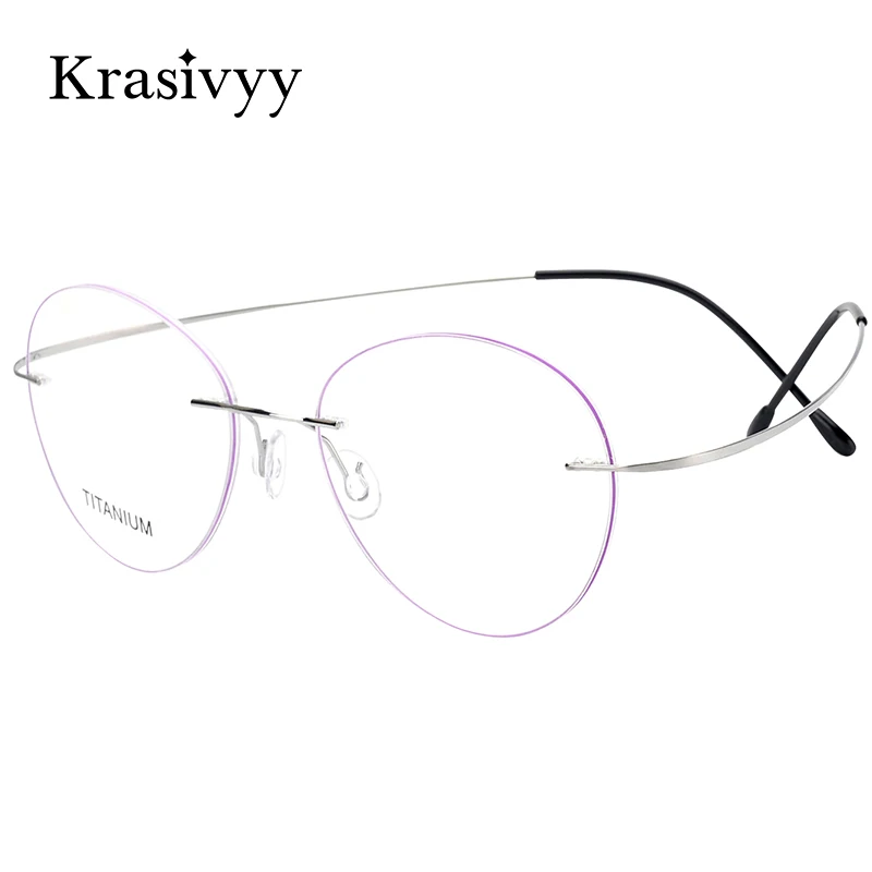 Очки Krasivyy женские круглые без оправы винтажные брендовые дизайнерские