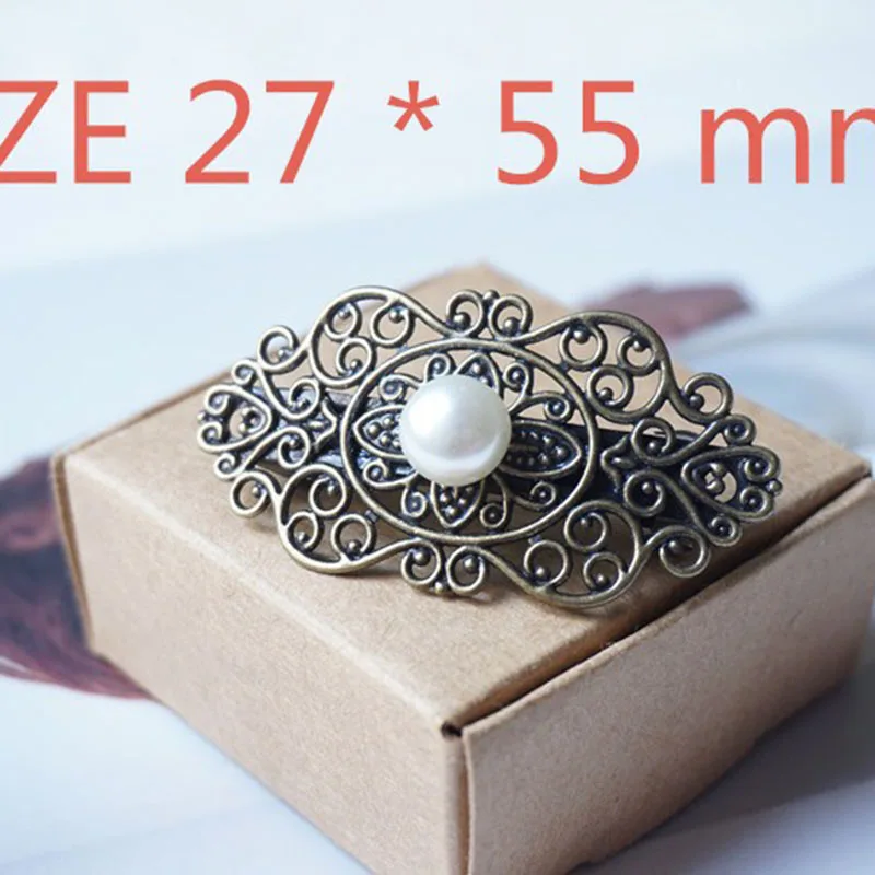 Женские жемчужные заколки для волос металлические бронзовая заколка модная