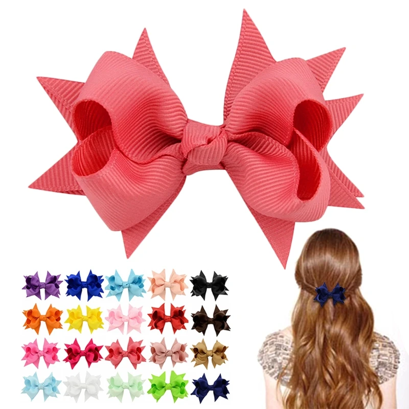 

10pcs Grosgrain Ribbon Boutique Bows Alligator Hairpin Clip For Teens Baby Girls 425F