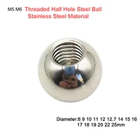 2pcs m5m6 threaded half hole stainless steel ball8 9 10 11 12 12 722mm hole corrosion resistant high hardness mechanical partsm