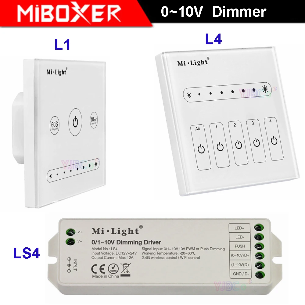 MiBOXER L1 L4 1CH 4 CH 0 ~ 10V светодиодный сенсорный Панель диммер LS4 0/1 10В дали затемняя