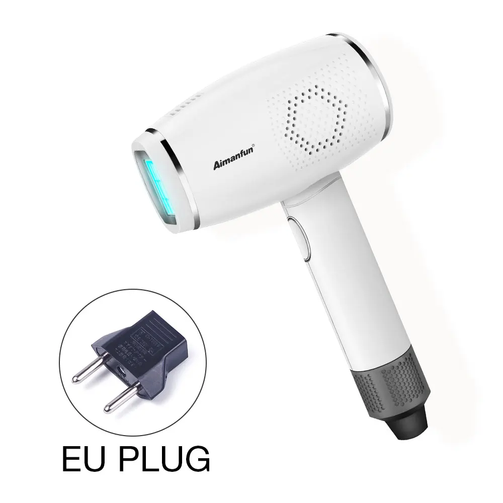 EU plug 300000 импульсное IPL лазерное устройство для удаления волос, перманентное удаление волос, ледяной холодный лазерный эпилятор, безболезненный 3в1 триммер для депилятора - Цвет: EU plug