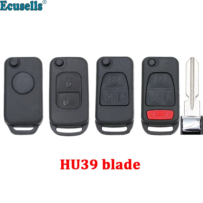 

1/2/3/4 кнопочный сменный складной пульт дистанционного управления для автомобильного ключа Mercedes-Benz W168 W124 W202 1984-2004 A C E HU39 необработанное лезви...