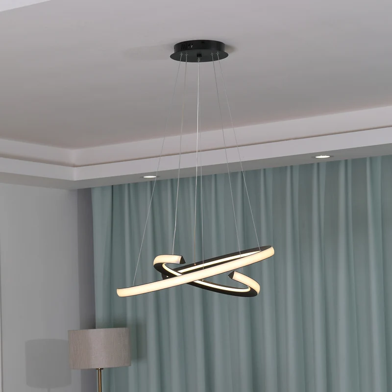 買取 現代のledペンダントライトダイニングルームバーrestanturantマット黒/白90-260vペンダントランプ器具ランプ
