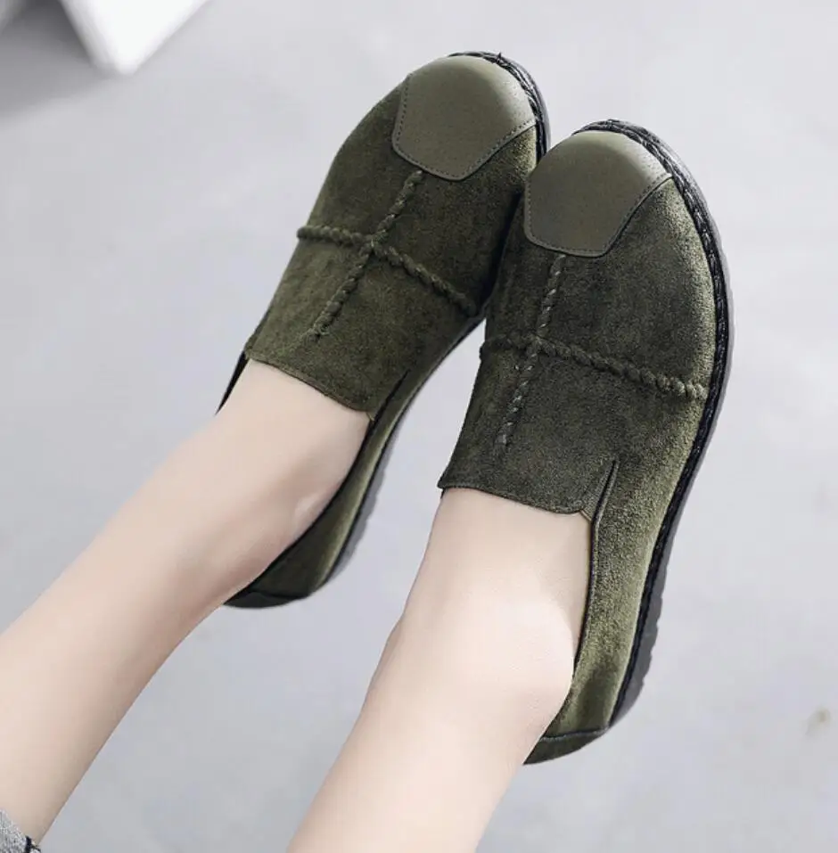 

Plus Size 35-43 Women Flats shoes 2020 Flock vintage Loafers Candy Color Slip on Flat Shoes Comfortable Ladies shoe zapatos muje
