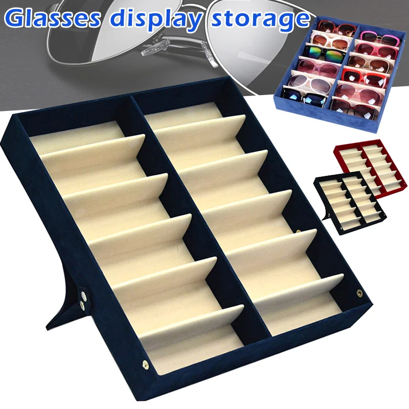 

Thick Foldable Glasses Display Case 12 Pairs Sunglasses Glasses Storage Box YE-Hot