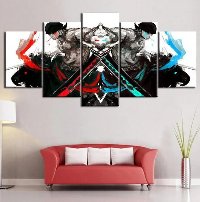 Настенный художественный декор HD картины на холсте 5 панелей ророноа Зоро