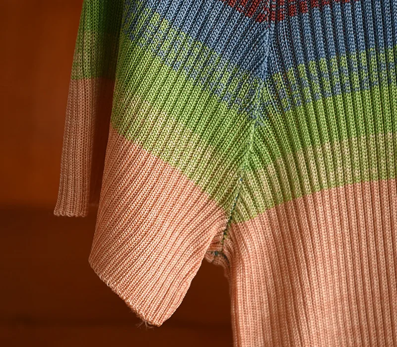 Женские трикотажные майки лето 30% радуга полосатые футболки C561 | Женская одежда