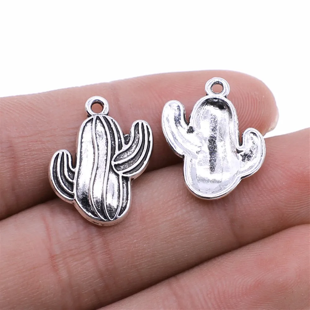 

150pcs 21x14mm Cactus Charm Pendant DIY Metal Jewelry Making Antique Silver Color Antique Bronze Color