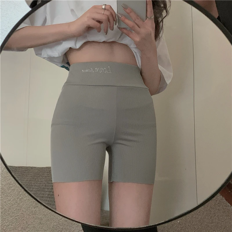 

Harajpee Leggings Seamless Embroidered Sheath Bottomed Women's Summer Thin Wear 2021 New Light Proof Safety Shorts Solid Fashion
