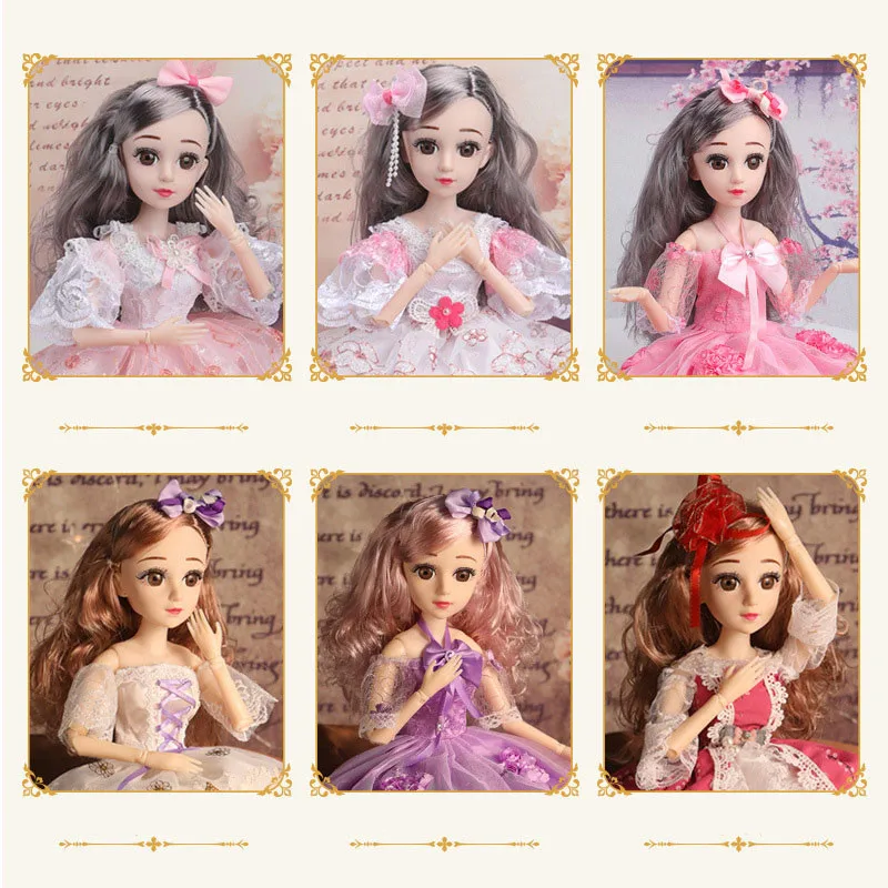 

1/4 DIY BJD Dolls With Clothes 50 CM Body 14 Joint Movable Beautiful Lace Weeding Dress Makeup BJD Dolls For Children Girls Toys