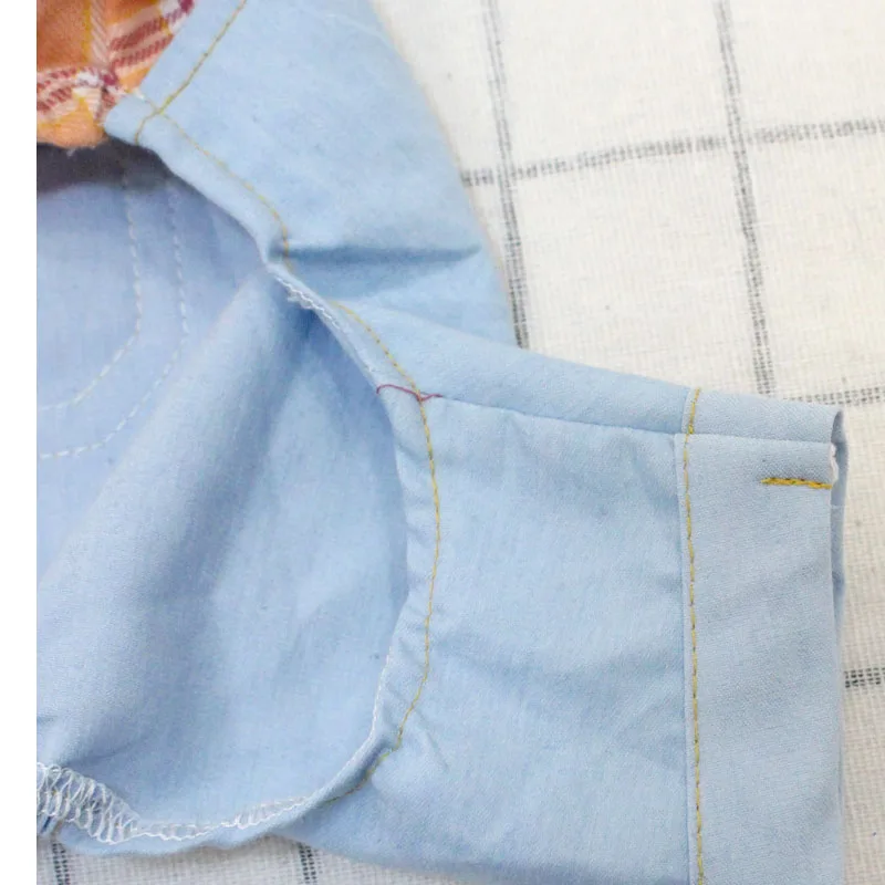 Plaid Jumpsuit For Dogs Spring Summer Dog Clothes Big Pocket Light Blue Denim Costume Shirt Coat Small Medium Yorkie XL | Дом и сад