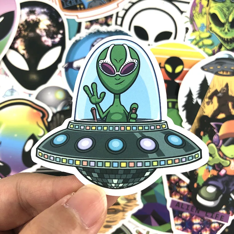 50 шт./упак. Alien граффити наклейки ET мультфильм наклейки для мотоцикла багаж ноутбук велосипед скейтборд водонепроницаемый Pegatinas