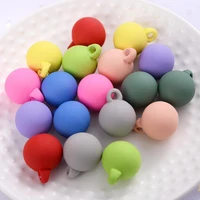 10pcs 16mm colorful rubber silicone pendant charms round loose spacer beads for jewelry making diy bracelets crafts accessories
