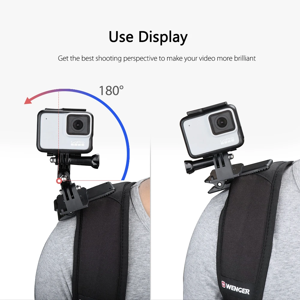 Vamson для GoPro Hero 7 6 5 4 Аксессуары Рюкзак зажим Крепление Yi 4K SJCAM eken DJI OSMO Action VP512|Чехлы