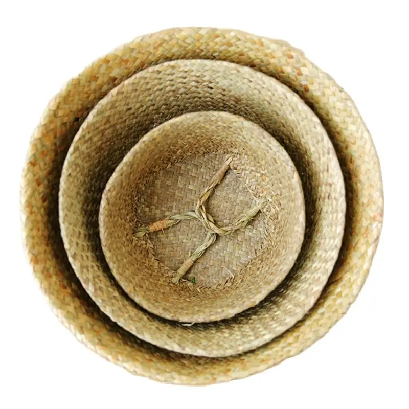 Водорослей ткачество цветочный горшок натуральный цветок корзины висячий для