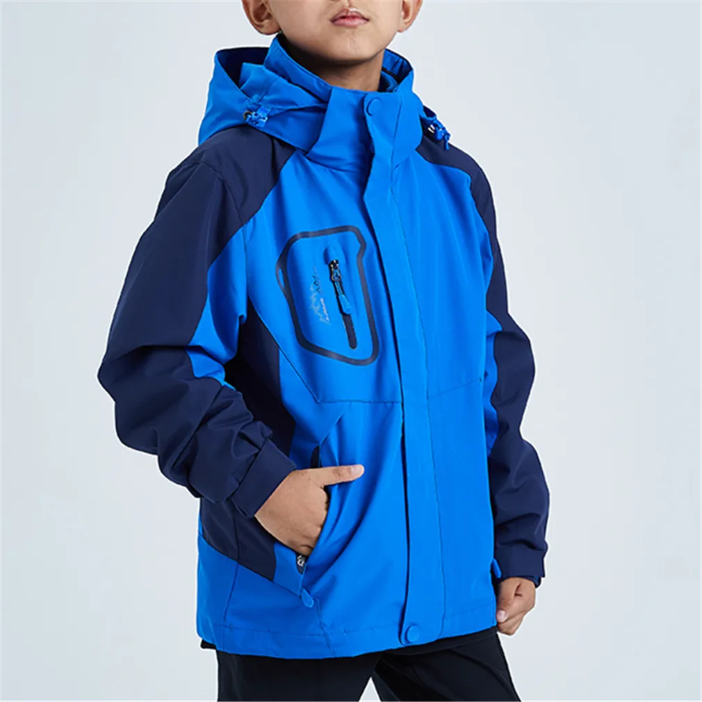 Kids 3 in 1 Casual Jacket Set with Fleece Linner Winter Ski Jackets Camping Jacket Outdoor Thickened Warm Hooded Windproof Coats