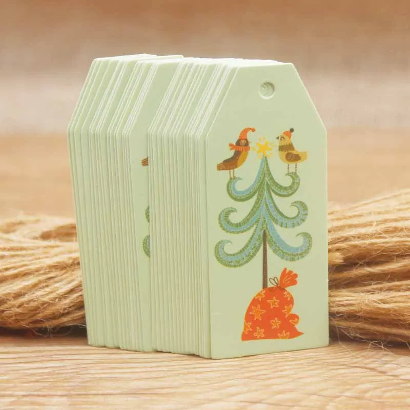 Ярлыки-карточки этикетки бумажные бирки подарок ручной работы милый Санта-Клаус