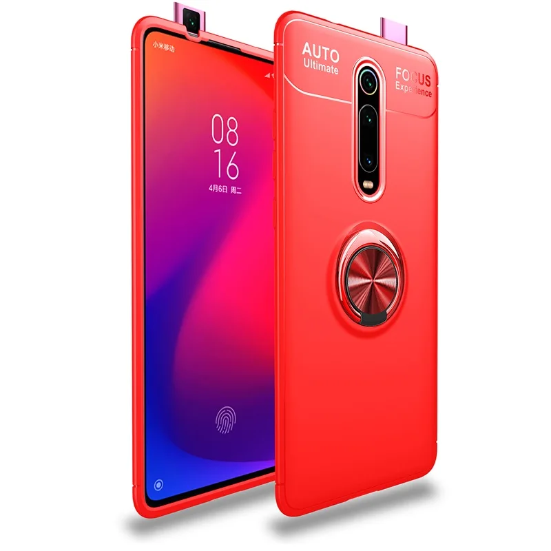 Чехол для Xiaomi Mi 9T mi9t, чехол Redmi K20 Pro, задняя крышка, мягкий силиконовый чехол, Автомобильный кронштейн, ударопрочный, вращающееся кольцо, подставка, корпус для телефона