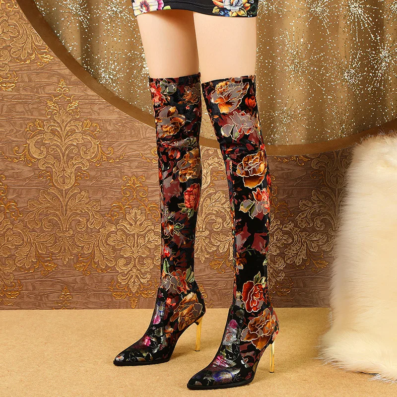 

ASUMER sexy over the knee boots women pointed toe high heels shoes stretch boots elegant prom autumn winter thigh high boots