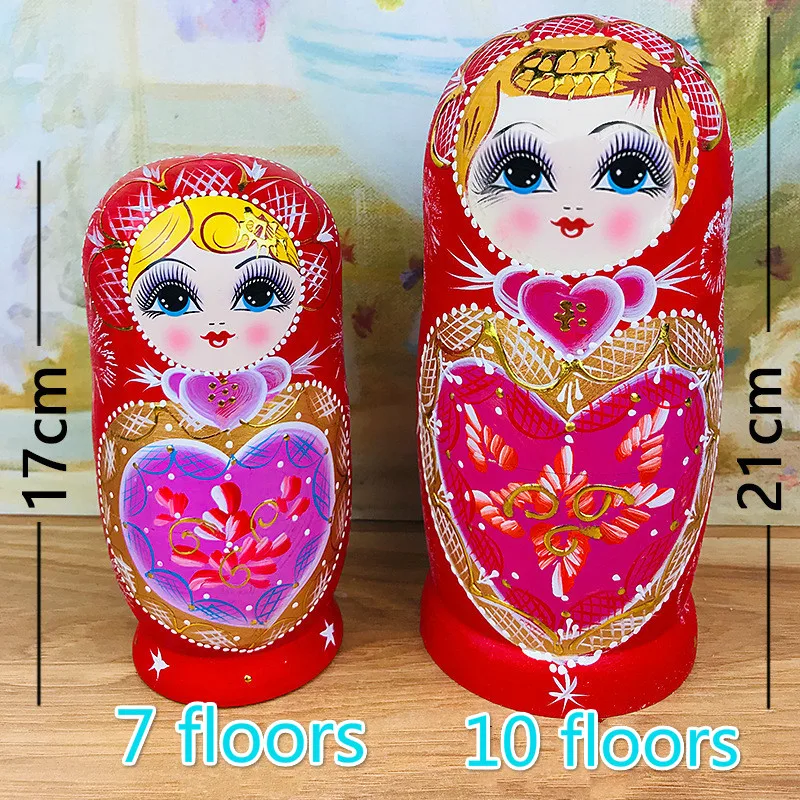

7/10pcs Russian Nesting Dolls Wooden Matryoshka Dolls Toys Babushka Hand Paint Bear Poupee Russe For Kids Children's Day Gift