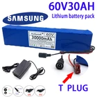 Новый электрический велосипед 60V 30Ah 30000mAH Scooter 16S2P E-Bike 18650 комплект литий-ионный батарей с зарядным устройством BMS + 67,2 V