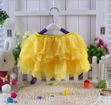yellow Новинка года, летняя популярная одежда для маленьких девочек детская юбка-пачка Детские пышные праздничные Юбки принцессы для девочек возрастом от 2 до 8 лет - Цвет: yellow