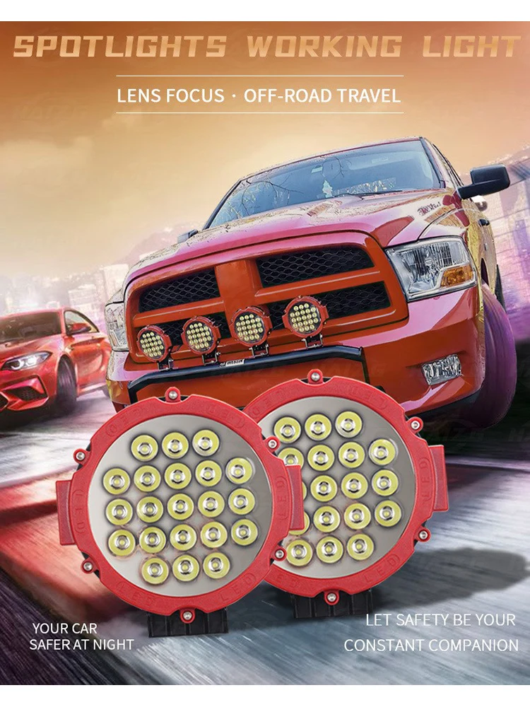 

Car LED Working Light 7inches 63W Working Light Cross-country Car Light Modification Super Bright Overhead Light Maintenance Lig