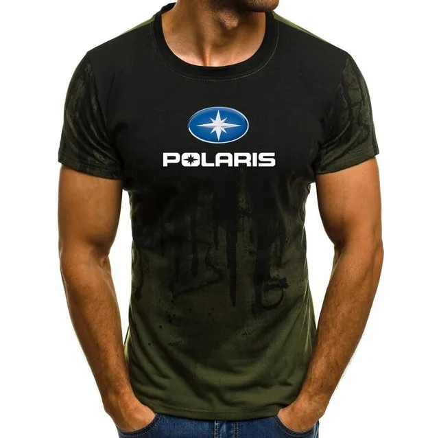 Новые летние модные Polaris снегоходы принт Мужская футболка из хлопка с короткими