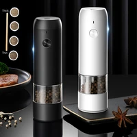 mill pepper and salt grinder usb rechargeable electric automatic adjustable coarseness spice mill kitchen tools white black