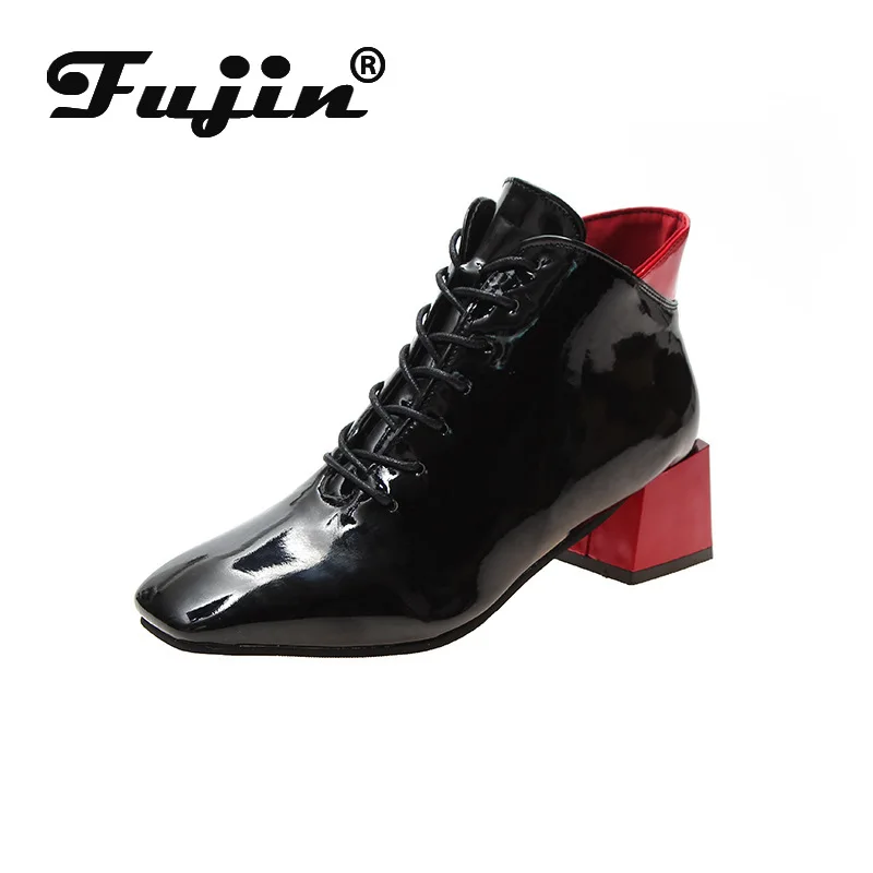 Fujin/Женская обувь на каблуке Женские ботинки Модные туфли лодочки из