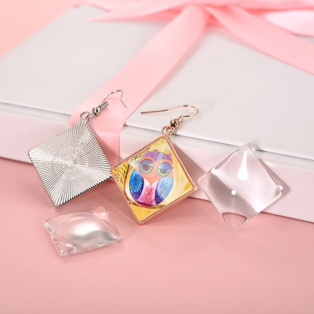 10 шт. основа для сережек сделай сам квадратная круглая пандант заготовки под