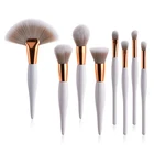 Набор кистей для макияжа с деревянной ручкой, мягкие натуральные синтетические волосы, румяна для основы под макияж, тени для век, подводка для глаз, косметический инструмент для макияжа, 8 шт.