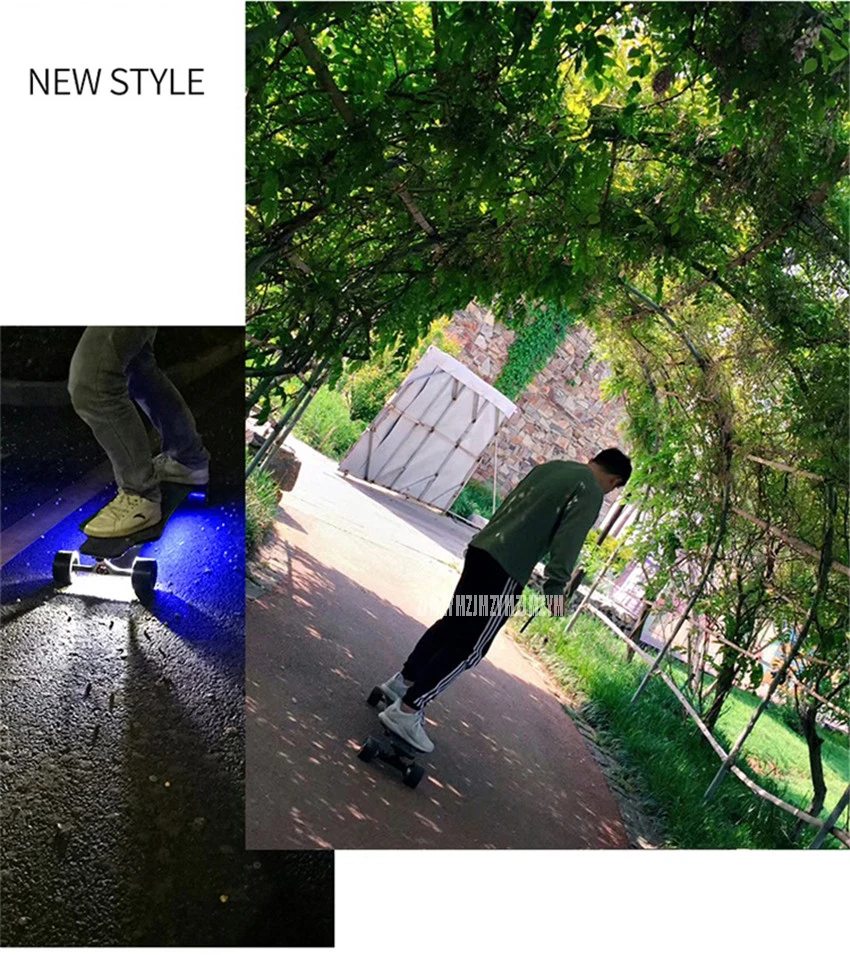 4 Wheels Electric Scooter Remote Control Skateboard Street Board 5.2A/7.8A 350w*2 Dual Drive Maple Wood Skate For Adult | Спорт и