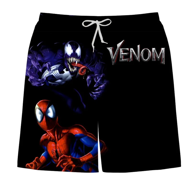 Мужские шорты с 3D принтом супергерой повседневные спортивные пляжные Venom Spiderman