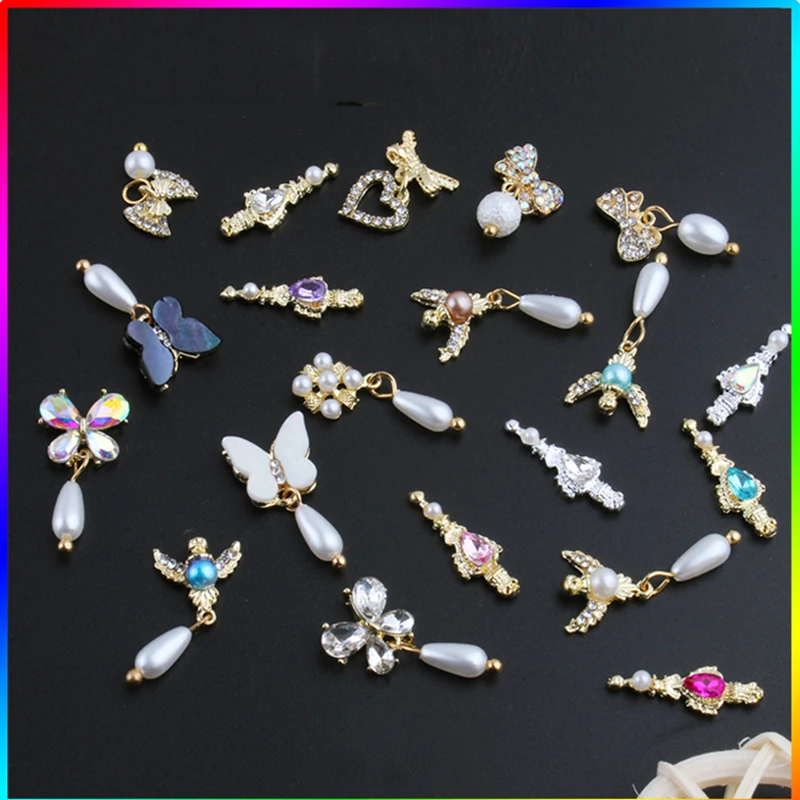 

DIY Craft Nail Rhinestones Pendant(10pcs/bag),Butterfly,Peal,Crystal,Alloy/Diamond Manicure Gem Rhinestones,20Model Can Choose