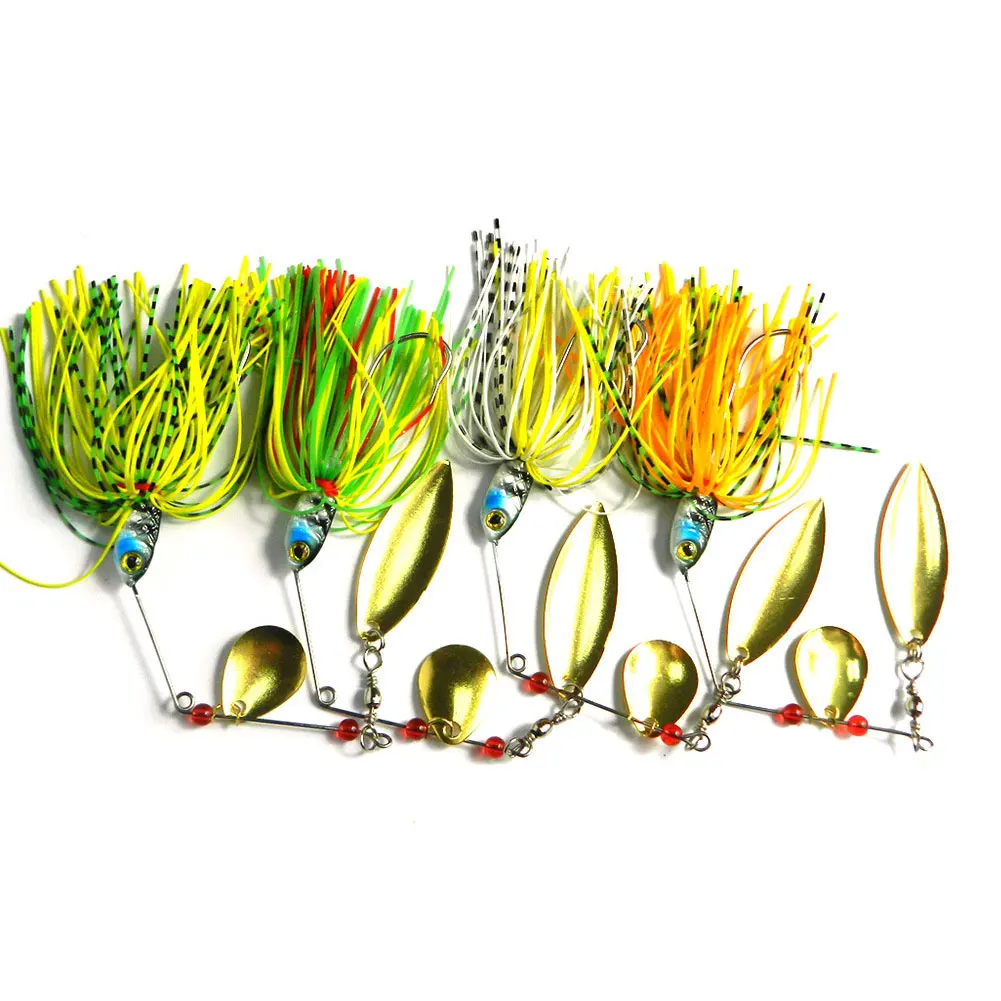 

Fishing Spinnerbait Hard Metal Spinner Bait Kit Jigs Lure For Bass Pike Trout Salmon Freshwater Saltwater 2PC Fishing False Bait