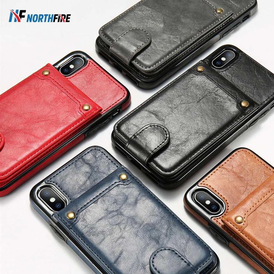 Разделение в стиле ретро из искусственной кожи чехол для iPhone X/iPhone XS 6/6 S/7/8 Plus слот