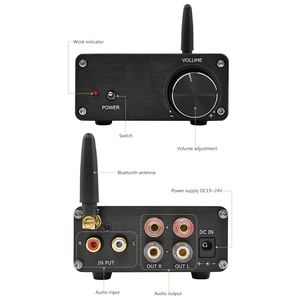 AIYIMA TPA3116 Bluetooth 5 0 усилитель стерео класса D Hi Fi цифровой мощности AMP 50Wx2 DAC PCM5100
