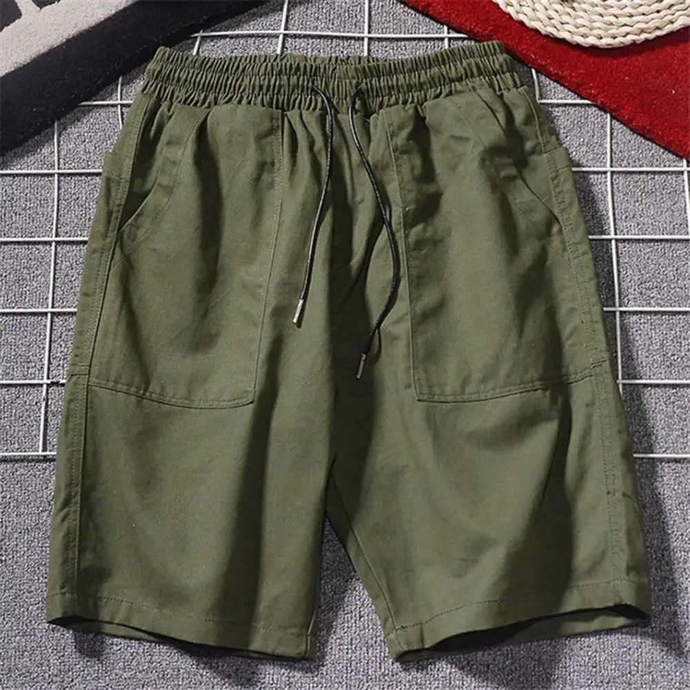 

Шорты мужские спортивные со шнуровкой, Модные свободные дышащие бодибилдинговые шорты со средней посадкой, с несколькими карманами, летняя...