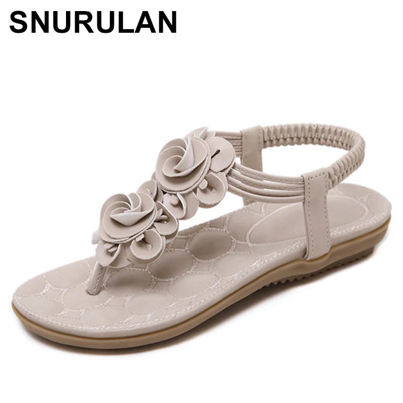 

SNURULAN Summer sandals Women's Flip Flops with T-strap sandals flip-flops designer women's gladiator sandals with elastic band