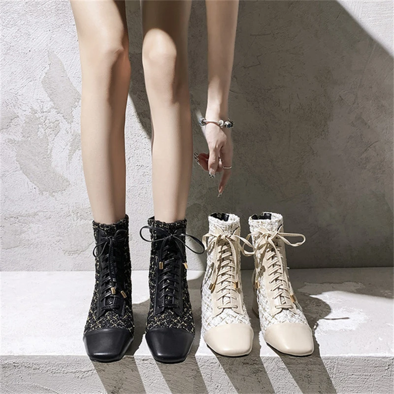 

Женские ботинки, Новинка весна-осень 2021, ботинки мартинсы в британском и корейском стиле, короткие ботинки на толстом каблуке с квадратным н...