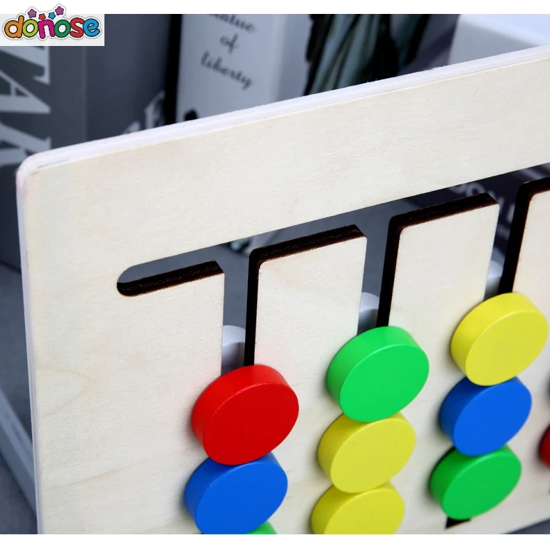 Игрушка Монтессори цвета и фрукты двусторонняя подходящая игра обучение логике