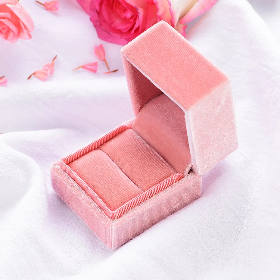 Бархатная шкатулка ручной работы GZXSJG для свадьбы розовая зеленая красная синяя