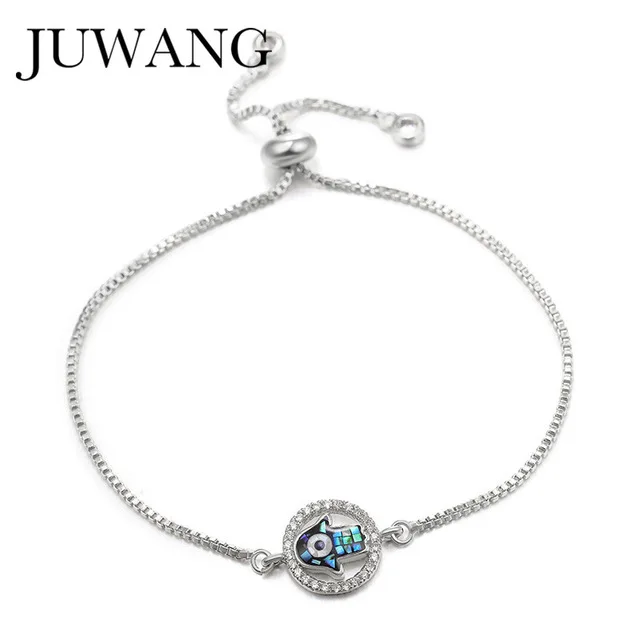 New evil eye JUWANG Турецкий Дурной глаз браслеты для женщин микро проложить Циркон Шарм регулируемые цепи Мода ручной работы ювелирные изделия подарок - Окраска металла: New evil eye