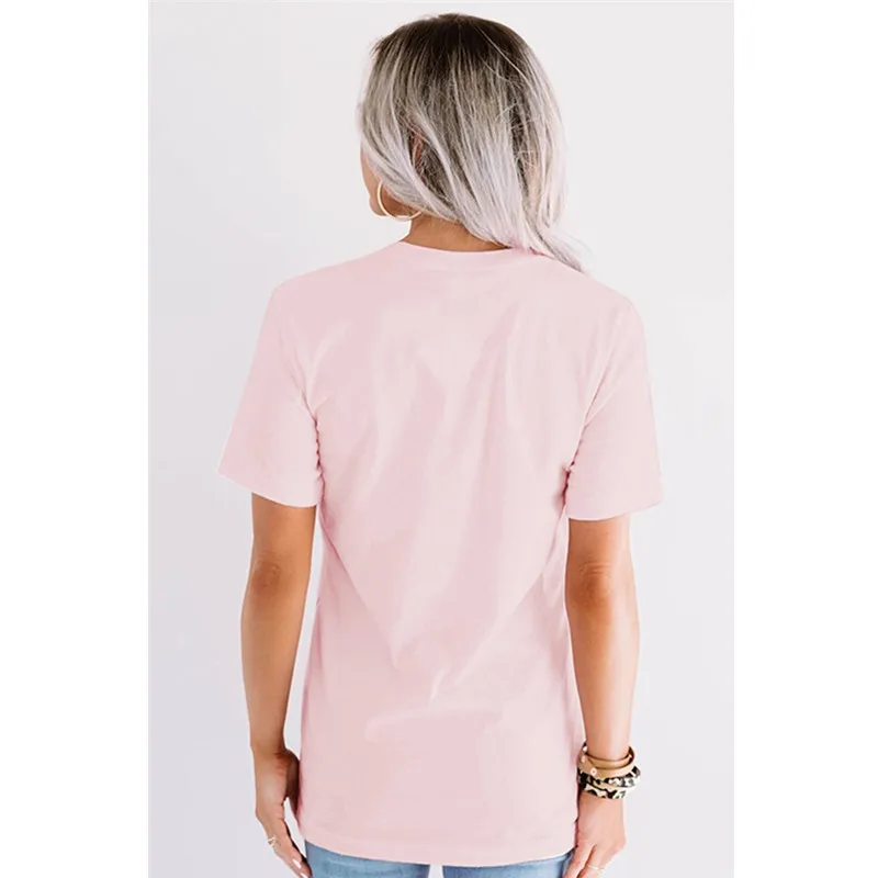 

Новинка 2021, женская одежда, футболка для девочек, милая повседневная классическая свободная футболка с буквенным принтом, брендовые удобны...