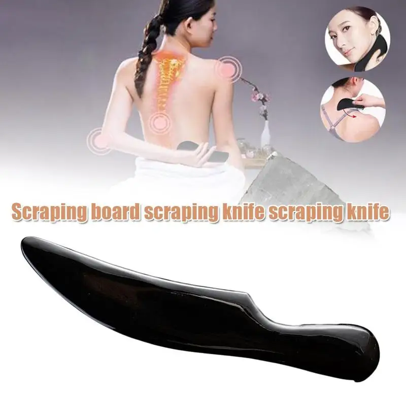 

Natural Black Buffalo Horn Gua Sha Board Guasha Therapy Scraper Scraping Blade Plate Back Massage Medicine Care Tool