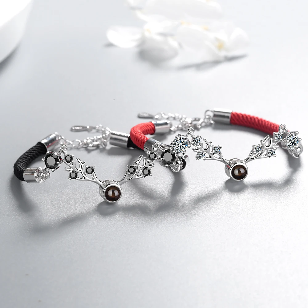 Черный и красный браслет на веревке Chereda 100 языков скажите что я люблю тебя